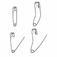 Compare curved safety pins to straight safety pins.