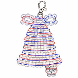 Free pony bead bell pattern diagram with step-by-step weaving instructions for a DIY bell ornament.