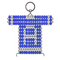 A letter bead pattern for making a school or team sports jersey keychain