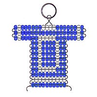 D letter bead pattern for making a school or team sports jersey keychain