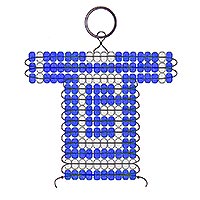 G letter bead pattern for making a school or team sports jersey keychain