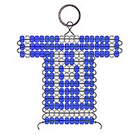 M letter bead pattern for making a school or team sports jersey keychain