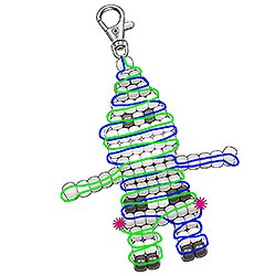 Free pony bead Santa Claus keychain pattern with illustrated bead placement and weaving instructions.