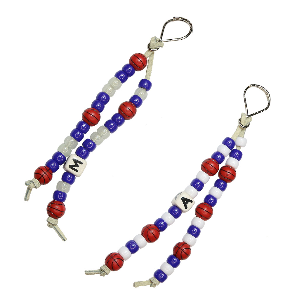 Beaded Sports Balls Key Chain Pattern - Free Beaded Keyring Pattern - Sports Key Rings