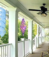 Porch with Plastic Canvas Wind Spinner
