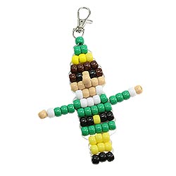 Free pony bead Christmas elf ornament pattern and instructions for DIY beaded Christmas decorations