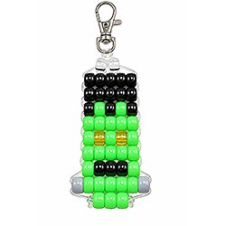 Free Halloween pony bead pattern with step-by-step instructions to make a Frankenstein keychain. A fun Frankenstein craft for Halloween decorations, gifts, and party favors.