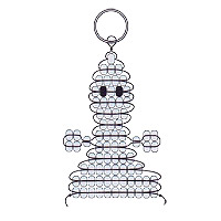 Beaded Ghost Key Chain Pattern - Free Beaded Ghost Keyring Pattern - Halloween Key Rings