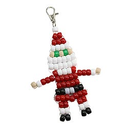 Beaded Santa Claus Keychain – Free Pony Bead Christmas Pattern