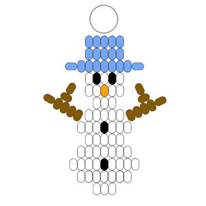 Free snowman pony bead ornament pattern for Christmas decorations
